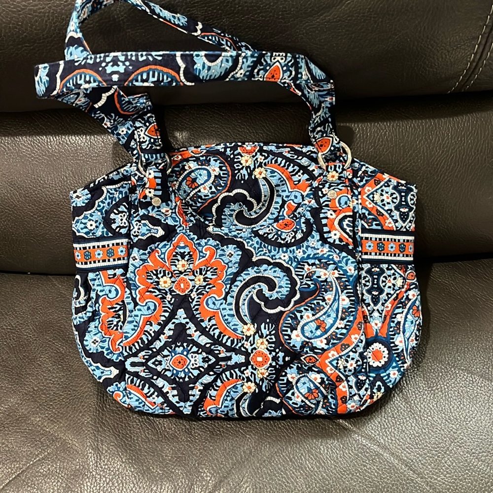 Vera Bradley orange and blue paisley glenna handbag